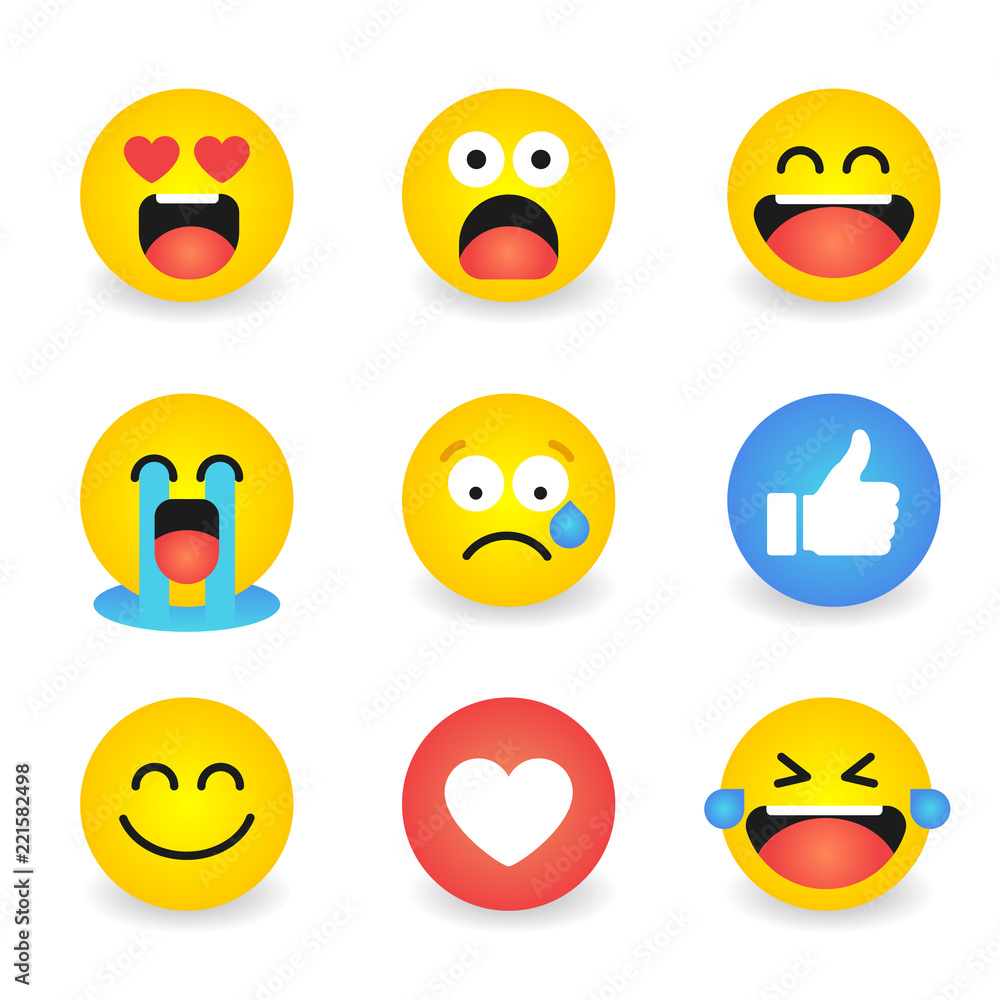 Fototapeta premium Set emoji emotion smiles icons