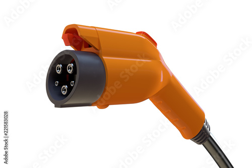 Car power charger isolated on white background. 3d illustration
