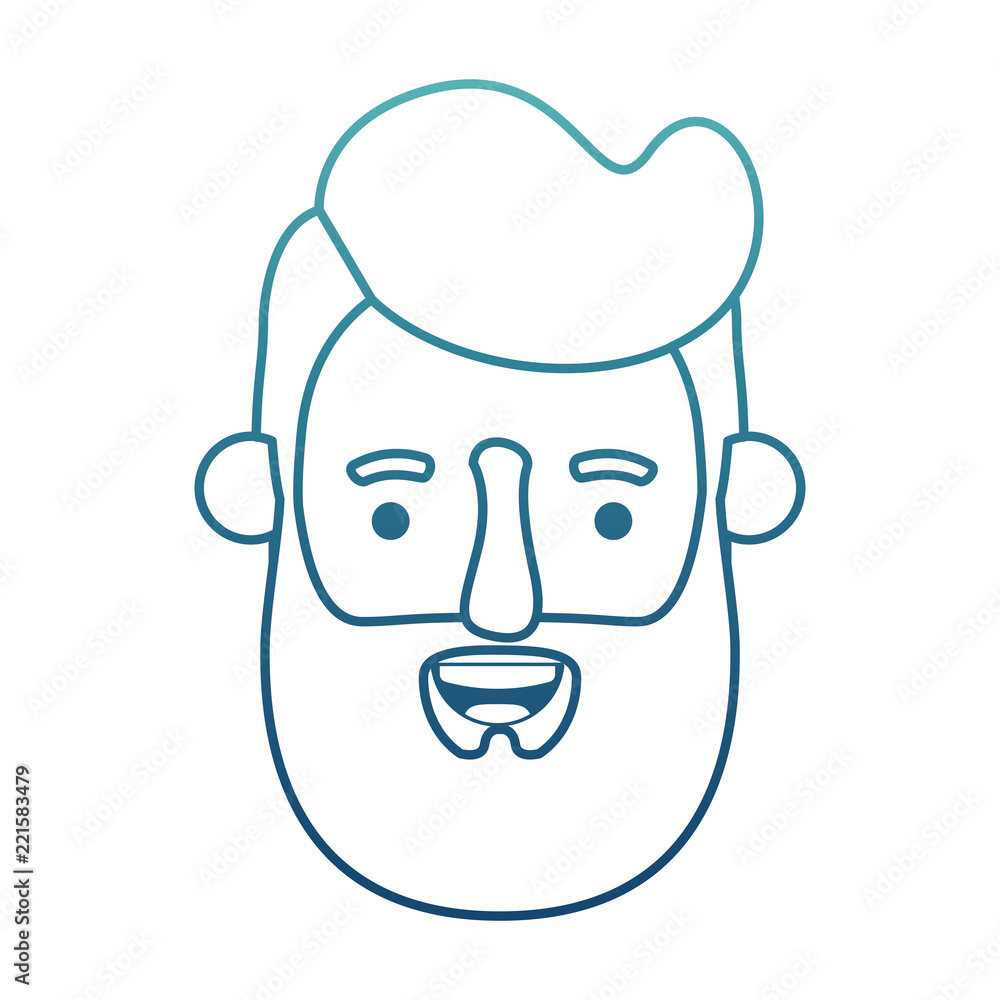 young man head with beard avatar character young man head with beard avatar character
