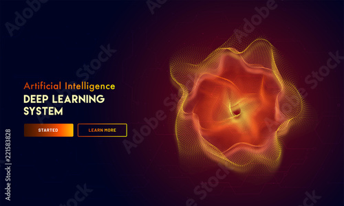 Artificial Intelligence (AI) responsive landing page design for deep learning system. Sign up or Login page design.