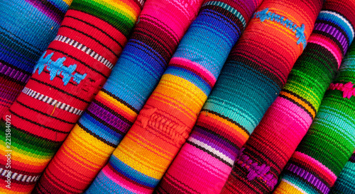 colorful fabric as seen on the markets of mexico and peru