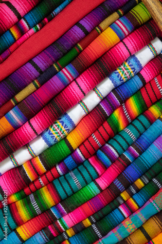 colorful fabric as seen on the markets of mexico and peru