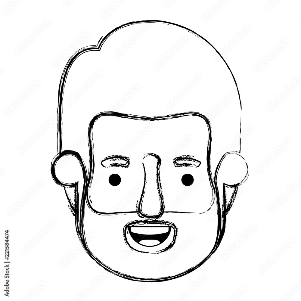 young man head with beard avatar character young man head with beard avatar character