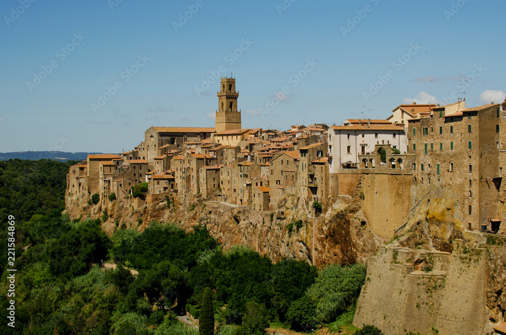 View on old town of Pitigliano, Toscana, Italy