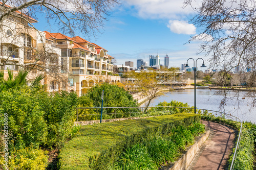 Claisebrook Cove in East Perth, Perth, Western Australia, Australia.