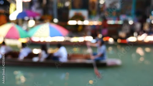 Thailand floating market in weekend , Local business culture style of Thailand at Damnoen Sa Duak floating market photo