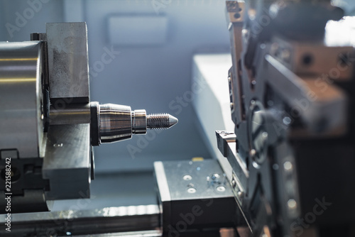 Machining of parts on a lathe.