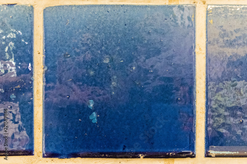 Blue square ceramic bath and pool tiles