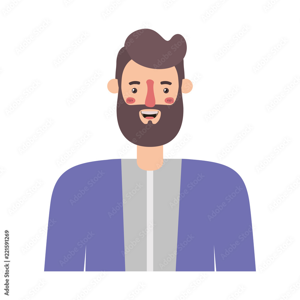 young man with beard avatar character young man with beard avatar character
