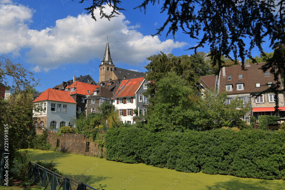 Mühlengraben mit Grünalgen in Essen Kettwig Mühlengraben mit Grünalgen in Essen Kettwig