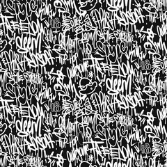 Handdoek met foto Graffiti patronen Graffiti tags straatstijl patroon  © rosovskyi