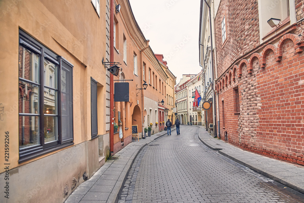 Streets of the old city in Vilnius.