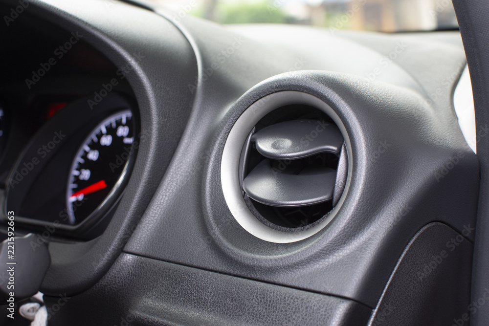 Air condition vent  for adjust airflow in a passenger room of car with a circle shape, automotive part concept.