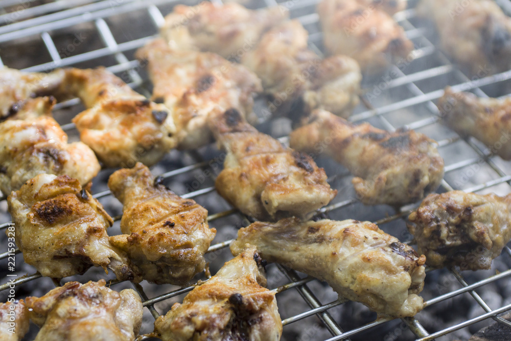 Chicken cooked on the barbecue Chicken cooked on the barbecue