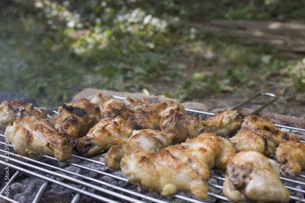 Chicken cooked on the barbecue