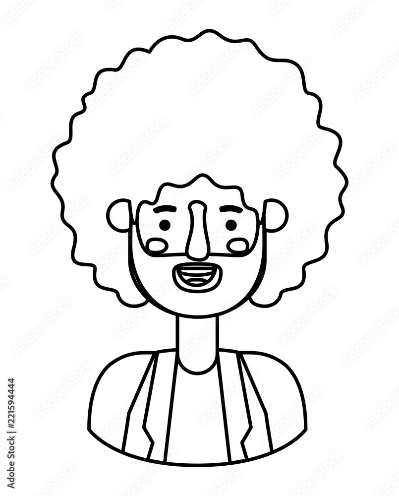 Obraz premium young man with afro avatar character