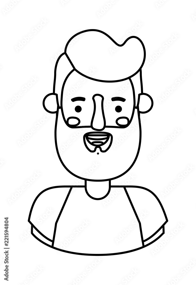 young man with beard avatar character young man with beard avatar character