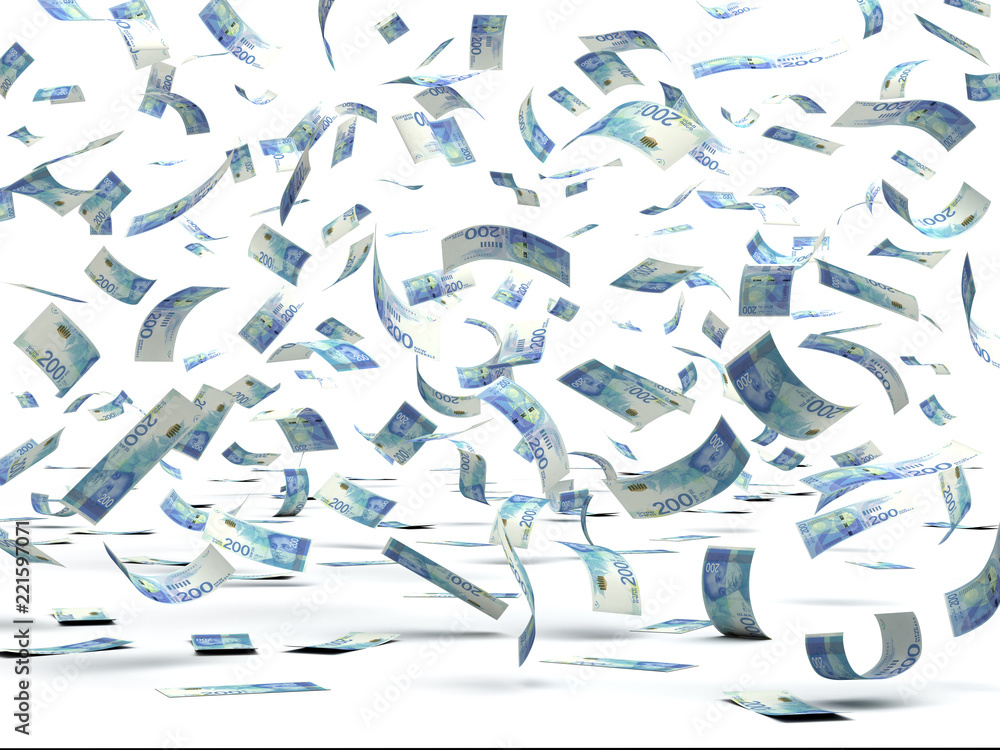 Falling Israeli New Shekels Falling Israeli New Shekels