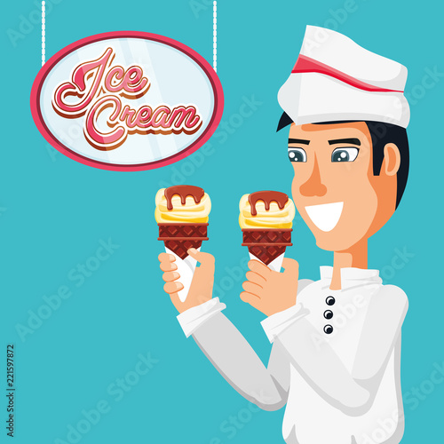 ice cream salesman character