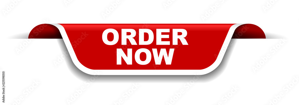 red and white banner order now red and white banner order now