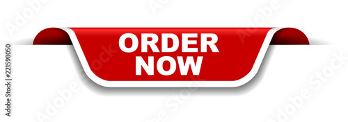 red and white banner order now