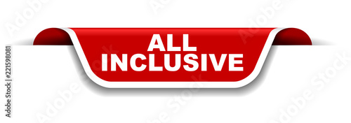 red and white banner all inclusive