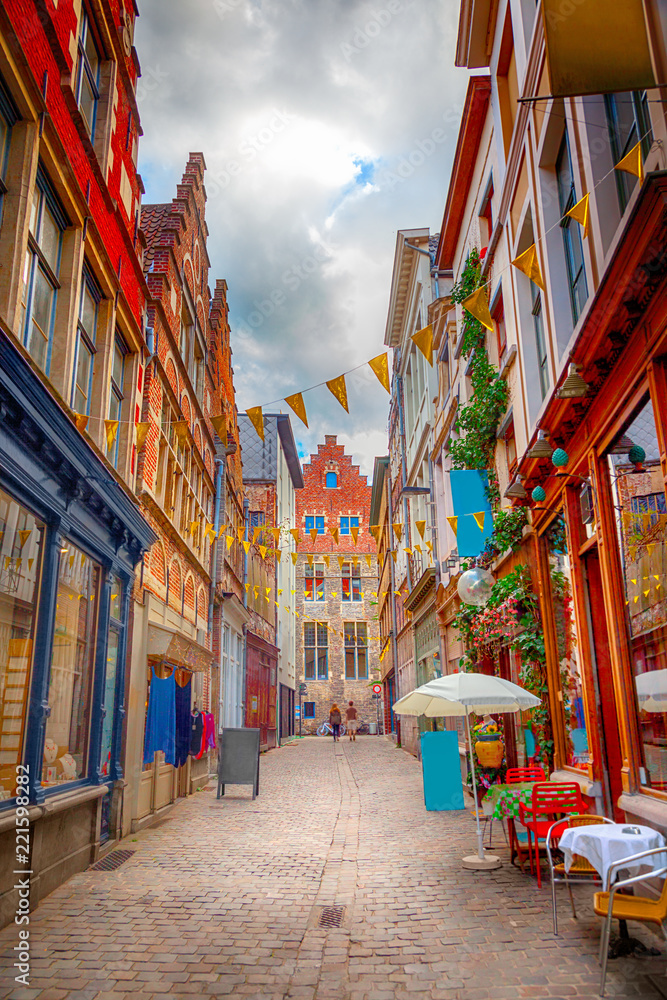 Fototapeta premium Street of Gent, Belgium