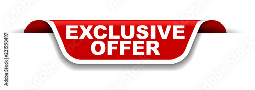 red and white banner exclusive offer