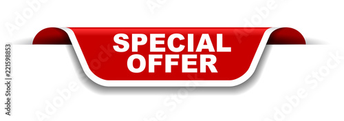 red and white banner special offer
