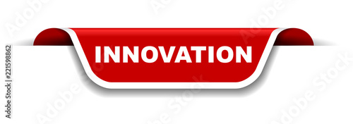 red and white banner innovation