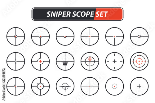 Set of different sniper scope icons