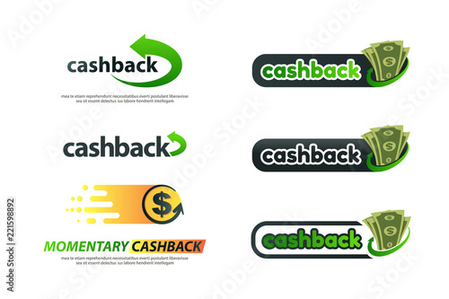 Set of different variants cashback service
