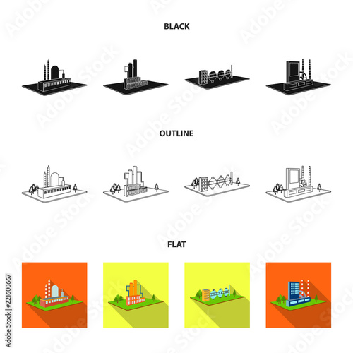 Processing factory,metallurgical plant. Factory and industry set collection icons in cartoon style isometric vector symbol stock illustration web.