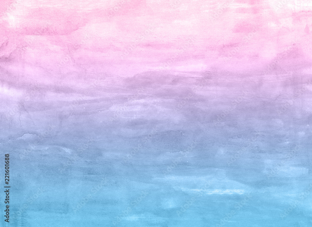Fototapeta premium Pink and blue watercolor background.