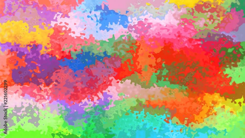 abstract animated stained background seamless loop video - watercolor effect - variegated full color spectrum