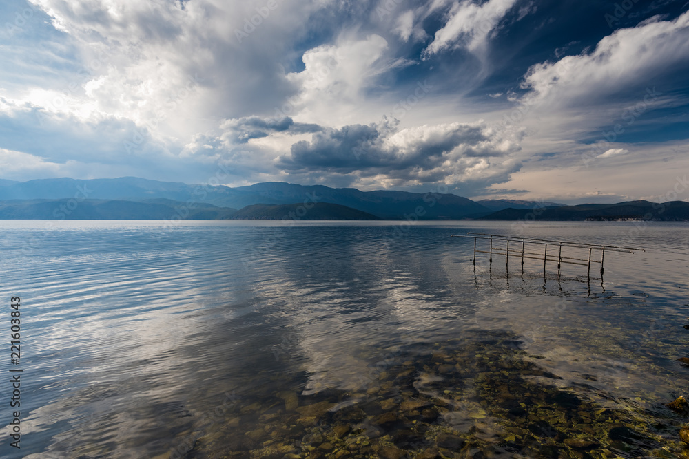 View of the Megali (Big) Prespa Lake in northern Greece