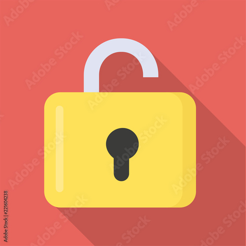 Vorhängeschloss offen Schloss Flat Design Icon