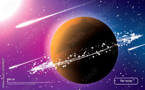 saturn planet space background vector