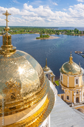 The Stolobny island is the home of Nilov Monastery (Russian Orthodox Church). Stolobny Island is located on Lake Seliger Tver region, Russia photo