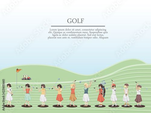 golf player women in the course