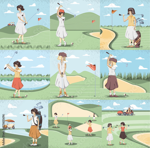 golf player women in the course