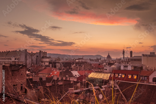 Aerial view of Budapest from a rooftop, Hungary  © disrupt