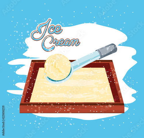 ice cream tray with ladle