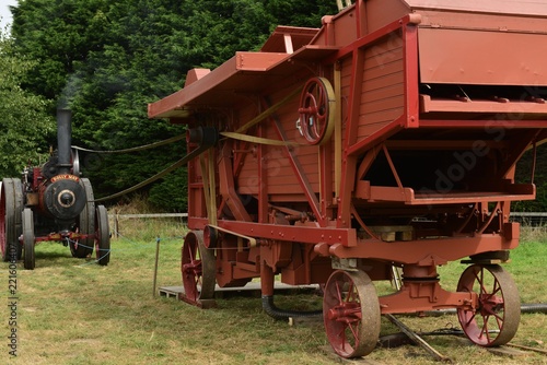 Threshing machine and steam engine, U.K.
Agricultural machinery.