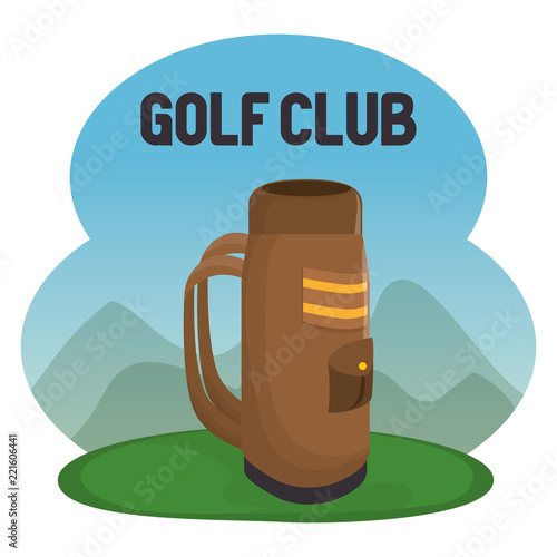 golf sport club with caddy bag