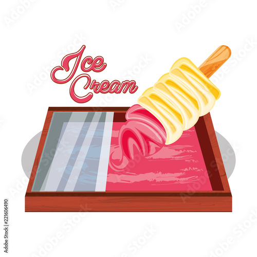 ice cream tray with ladle