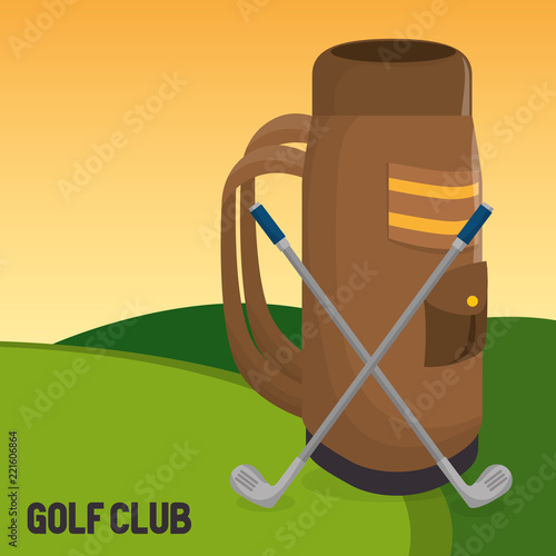 golf sport club with caddy bag