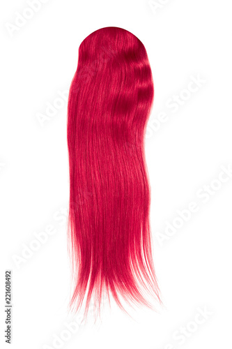 Pink hair isolated on white background