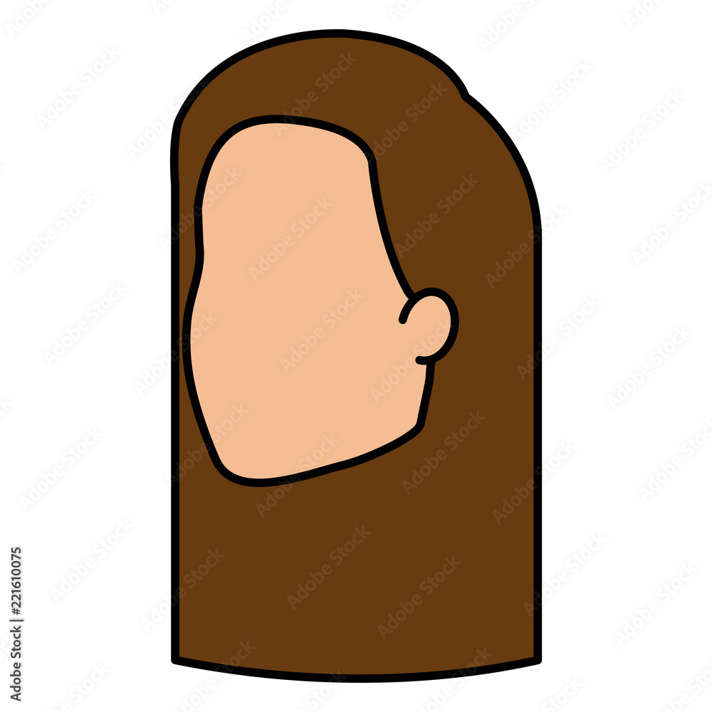 beautiful and young woman head beautiful and young woman head