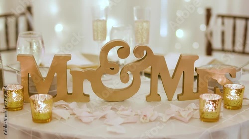 Mr and Mrs Sign at Wedding Reception